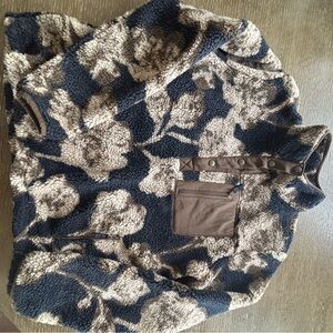 Orvis Brown and Cream Fleece Jacket